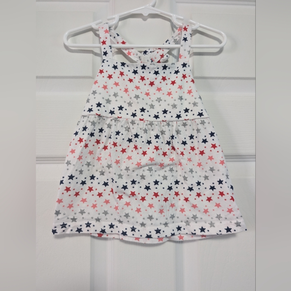 Carter's White Star Print Short Sleeve Tee